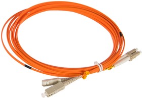 Переходной волоконно-оптический шнур оранжевый, 5м NMF-PC2M2C2-SCU-LCU-005