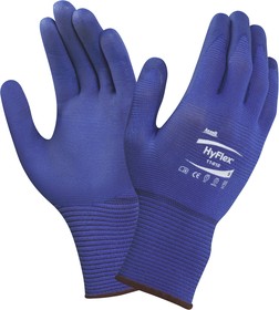 11818100, HyFlex 11-818 Blue Nylon, Spandex General Purpose Work Gloves, Size 10, Large, Nitrile Foam Coating