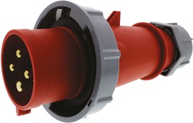 Фото 1/4 294, AM-TOP IP67 Red Cable Mount 4P Mains Connector Plug, Rated At 32A, 400 V