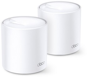 Фото 1/5 Точка доступа Wi-Fi TP-LINK Deco X20(2-pack) AX1800 Домашняя Mesh Wi-Fi система, Wi-Fi 6, 1201 Мбит/с (2 потока) на 5 ГГц и 574 Мбит/с (2 по