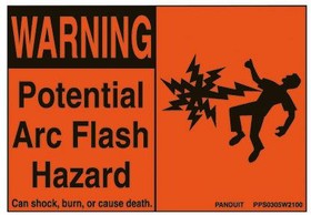 Фото 1/2 PPS0305W2100, Labels & Industrial Warning Signs Adh Sign Polyester Warning Arc F