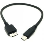 Кабель Type-C на Micro USB Type B кабель 25см черный