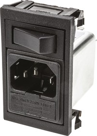 Фото 1/3 BZV01/A0620/01, Filtered IEC Power Entry Module, IEC C14, General Purpose, 10 А, 250 В AC, 1-Pole Switch