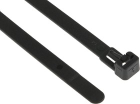 Фото 1/3 131-21410 REL140-PA66-BK, Cable Tie, Releasable, 150mm x 7.6 mm, Black Polyamide 6.6 (PA66), Pk-100