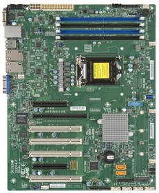 Фото 1/3 Материнская плата SuperMicro MBD-X11SSA-F Single socket H4 (LGA 1151) supports Intel® Xeon® processor E3-1200 v6/v5, Intel® 7th/6th Gen. Cor