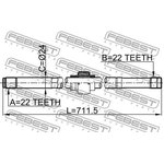 0212-B10MTRH, Полуось правая 22x712x22, NISSAN ALMERA B10RS (CLASSIC) 2006-2012