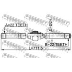 0212-B10MTRH, Полуось правая 22x712x22, NISSAN ALMERA B10RS (CLASSIC) 2006-2012