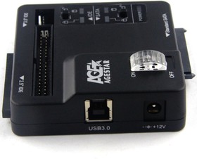 Фото 1/6 Адаптер-переходник для HDD/SSD AgeStar 3FBCP SATA IDE USB3.0 пластик черный