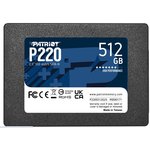SSD 2.5" Patriot 512GB P220  P220S512G25  (SATA3, up to 550/500Mbs, 240TBW, 7mm)
