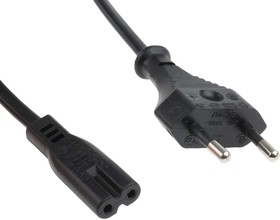 Фото 1/2 AC15WEUR, IEC C7 Socket to Type C Europlug Plug Power Cord, 1.8m