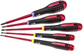 Фото 1/3 BE-9882S, Pozidriv; Slotted Insulated Screwdriver Set, 5-Piece