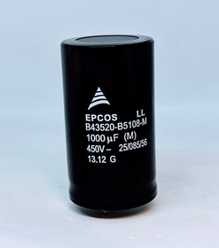 Фото 1/2 Конденсатор EPCOS B43520-B5108-M, 1000mF, 450V DC