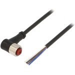 LC02FBR-PVC, Соединительный кабель; M12; PIN: 4; угловой; 2м; вилка; 250ВAC; 4А