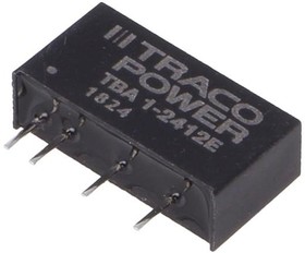 Фото 1/2 TBA 1-2412E, Isolated DC/DC Converters - Through Hole Encapsulated SIP-7; 1W Output 1 (Vdc): 12