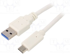 Фото 1/2 CCP-USB3-AMCM-1M-W, Кабель; USB 3.0; вилка USB A,вилка USB C; позолота; 1м; белый