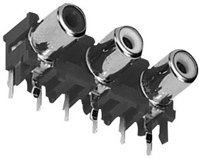 Фото 1/3 PJRAN3X1U03X, CONNECTOR, 3 POS RA PH JK R-G-B 09N0909