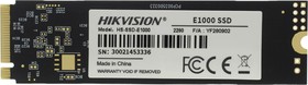 Фото 1/2 SSD M.2 HIKVision 512GB E1000 Series  HS-SSD-E1000/512G  (PCI-E 3.0 x4, up to 2000/1610MBs, 3D TLC, NVMe, 320TBW, 22x80mm)