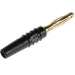 22.2618-21, In-Line Banana Plug, Black, Gold-Plated, 60V, 10A