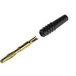 22.2618-21, In-Line Banana Plug, Black, Gold-Plated, 60V, 10A