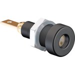 2 mm socket, flat plug connection, mounting Ø 6.4 mm, black, 23.0030-21