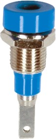 2 mm socket, flat plug connection, mounting Ø 6.4 mm, blue, 23.0060-23