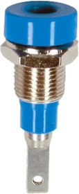 2 mm socket, flat plug connection, mounting Ø 6.4 mm, blue, 23.0030-23