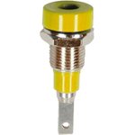 2 mm socket, flat plug connection, mounting Ø 6.4 mm, yellow, 23.0060-24