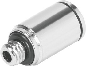 NPQM-DK-M5-Q4-P10, Straight Threaded Adaptor, M5 Male to Push In 4 mm, Threaded-to-Tube Connection Style, 558657