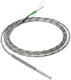 E52-ELP6-50-2-A, PT100 RTD Sensor, 6mm Dia, 50mm Long, 3 Wire, +400°C Max