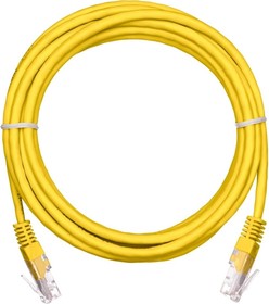 Шнур U/UTP 4 пары, категория 5e, PVC, желтый, 5м, 10шт. EC-PC4UD55B-BC- PVC-050-YL-10