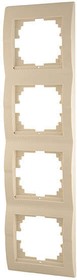 Четырехместная вертикальная рамка DERIY жемчужно-белая металлик 702-3000-154