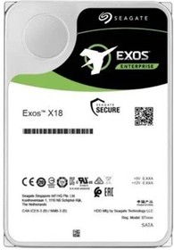 Фото 1/10 Жесткий диск Seagate Exos X18 HDD 3.5" SATA 12Tb, 7200 rpm, 256Mb buffer, 512e/4kn, CMR, ST12000NM000J, 1 year