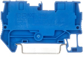 Фото 1/5 DKC Nuputuk Клемма проходная, зажим push-in, 2 точки подключения, 4 кв.мм, синяя