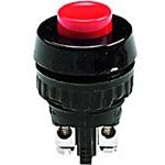 Pushbutton, 1 pole, red, unlit , 0.7 A/250 V, mounting Ø 15.2 mm, IP40/IP65 ...