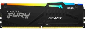 Фото 1/6 Память DDR5 16Gb 4800MHz Kingston KF548C38BBA-16 Fury Beast RTL Gaming PC5-38400 CL38 DIMM 288-pin 1.1В Intel single rank с радиатором Ret