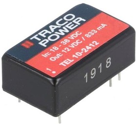 Фото 1/3 TEL 10-2412, Isolated DC/DC Converters - Through Hole 10W 18-36Vin 12V 833mA Iso DIP16