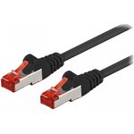 95458, Patch cord; S/FTP; 6; stranded; CCA; PVC; black; 0.25m; 27AWG