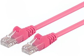 95200, Коммутационный шнур U/UTP 5e многопров CCA ПВХ розовый 0,25м 26AWG