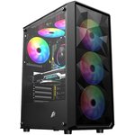 1STPLAYER FD3 Black / ATX / 4x120mm LED fans inc. / FD3-BK-4F1