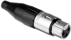 AC3F BULK, XLR Connectors 3 Pole XLR Cable Connector Female Stamped Contacts Nickel Finish Bulk Pack
