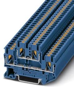 Фото 1/5 Double level terminal, push-in connection, 0.14-4.0 mm², 22 A, 6 kV, blue, 3210570