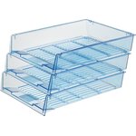 Лоток горизонтальный Attache Bright Colours решетчатый прозрачный голубой