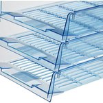 Лоток горизонтальный Attache Bright Colours решетчатый прозрачный голубой