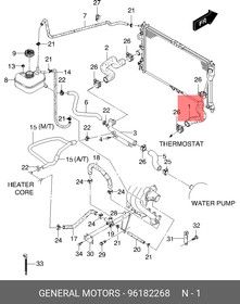 96182268, ПАТРУБОК/HOSE-RAD,UPR [ORG] – купить оптом и в розницу