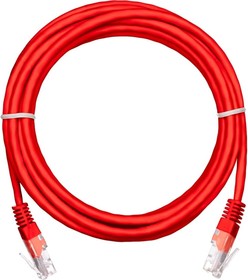 Шнур U/UTP 4 пары, категория 5e, PVC, красный, 5м, 10шт. EC-PC4UD55B-BC- PVC-050-RD-10
