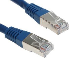 Фото 1/3 CR503B05CBL, Cat5 Male RJ45 to Male RJ45 Ethernet Cable, F/UTP, Blue PVC Sheath, 0.5m