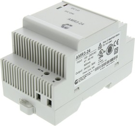 Фото 1/2 AMR3-24, AMR3 Switch Mode DIN Rail Power Supply, 90 264V ac ac Input, 24V dc dc Output, 1.5A Output, 36W