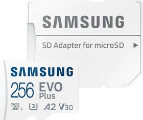 Фото 1/4 Карта памяти SAMSUNG EVO PLUS 256Gb microSDXC/UHS-I/SD адапт(MB-MC256KA/APC