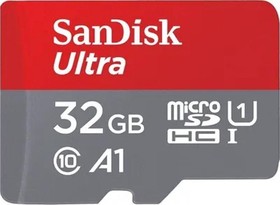 Фото 1/4 Карта памяти SanDisk 32Gb microSDHC Ultra UHS-I 100MB/s(SDSQUNR- 032G-GN3MN)