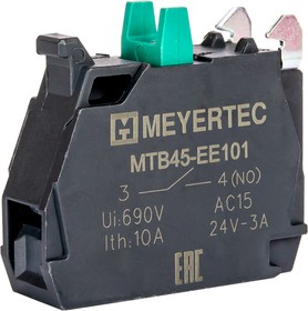 Фото 1/2 MTB45-EE101, Блок-контакт для серий MTB4/MTB5, 1NO, пластик